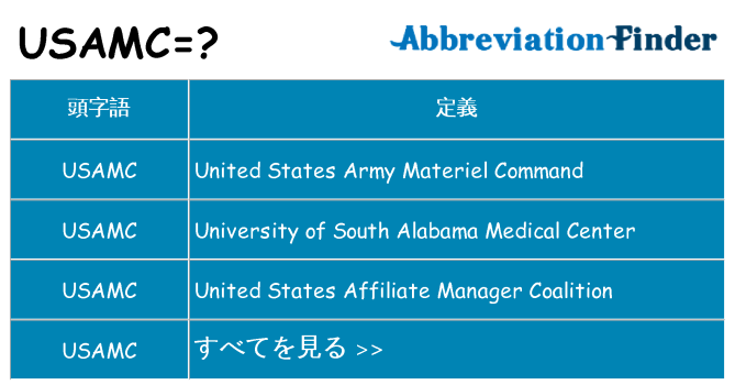usamc は何の略します。