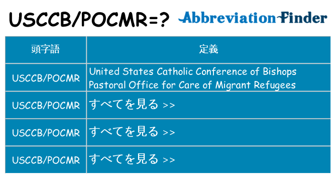 usccbpocmr は何の略します。