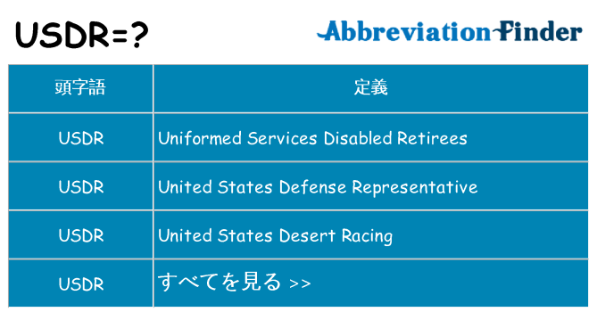 usdr は何の略します。