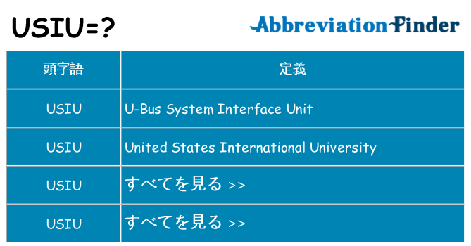 usiu は何の略します。