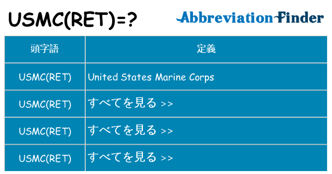 usmcret は何の略します。