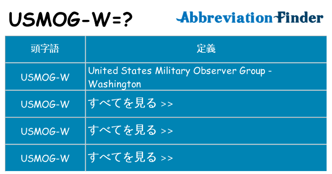 usmog-w は何の略します。