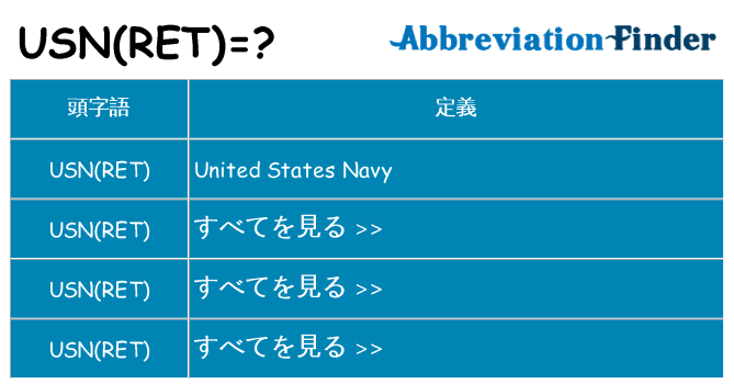 usnret は何の略します。