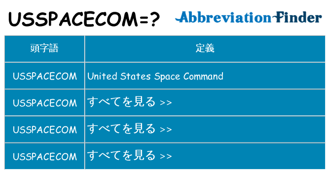 usspacecom は何の略します。
