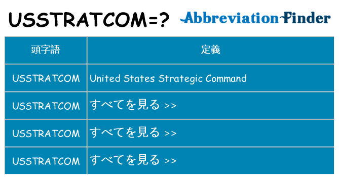usstratcom は何の略します。