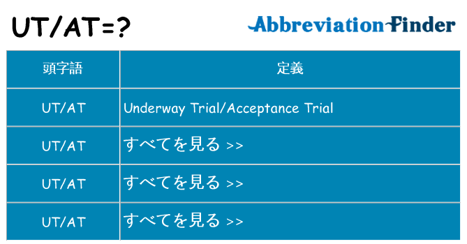 utat は何の略します。