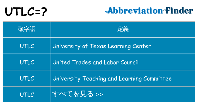 utlc は何の略します。
