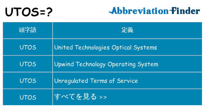 utos は何の略します。