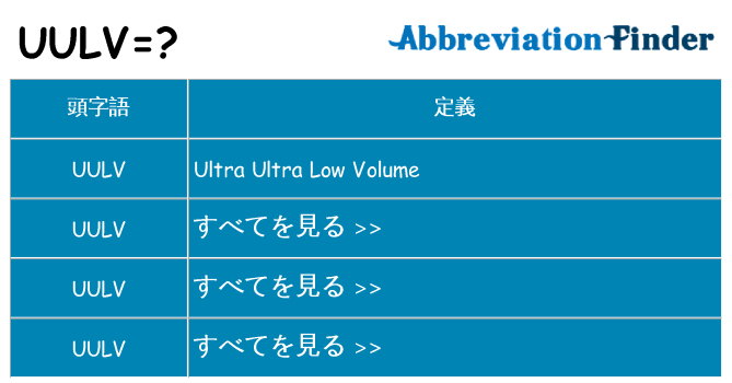 uulv は何の略します。