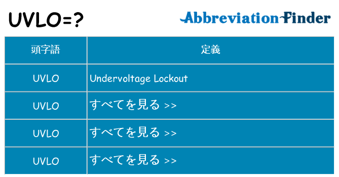 uvlo は何の略します。