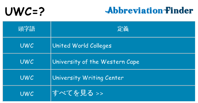 uwc は何の略します。