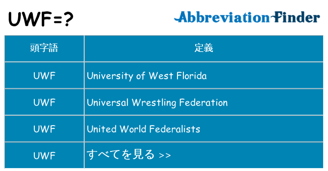 uwf は何の略します。