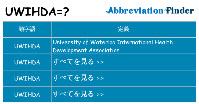 uwihda は何の略します。