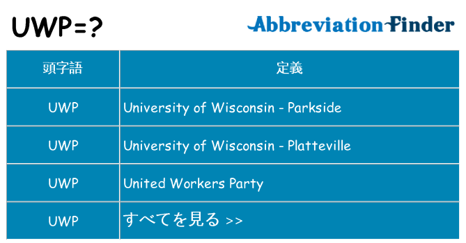 uwp は何の略します。
