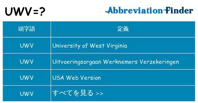 uwv は何の略します。