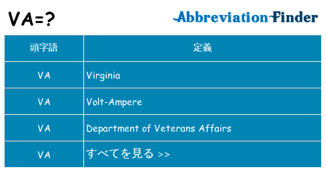 va は何の略します。