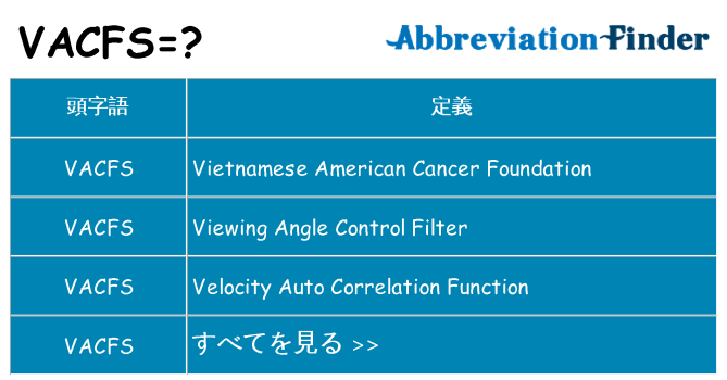 vacfs は何の略します。