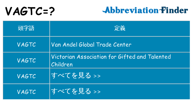 vagtc は何の略します。