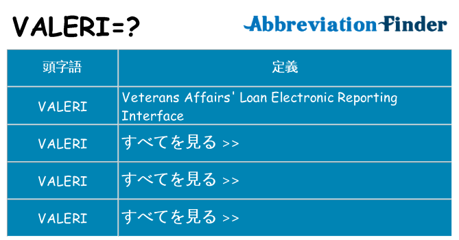 valeri は何の略します。