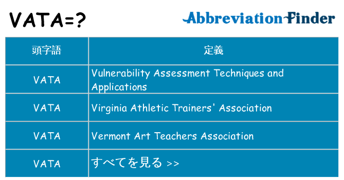 vata は何の略します。