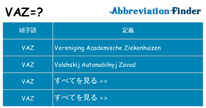 vaz は何の略します。
