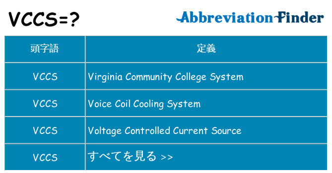vccs は何の略します。