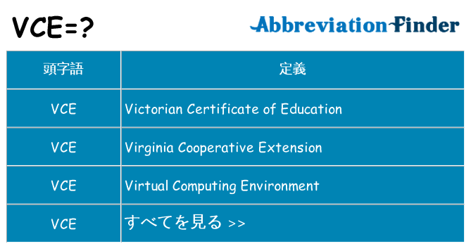 vce は何の略します。