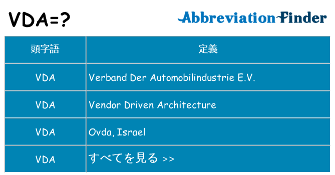 vda は何の略します。