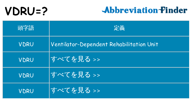 vdru は何の略します。