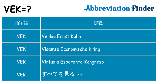 vek は何の略します。