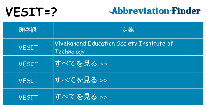 vesit は何の略します。