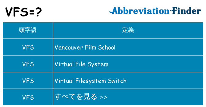 vfs は何の略します。