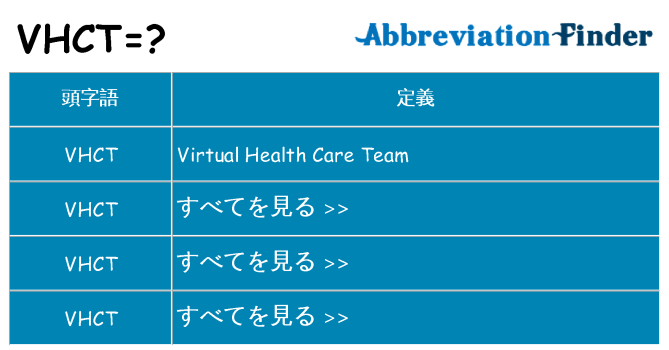 vhct は何の略します。