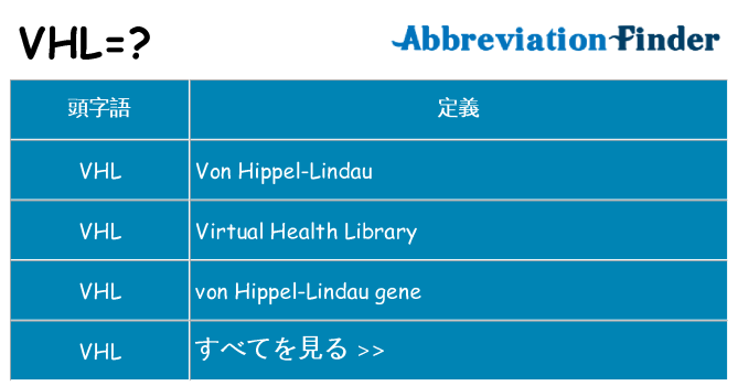 vhl は何の略します。