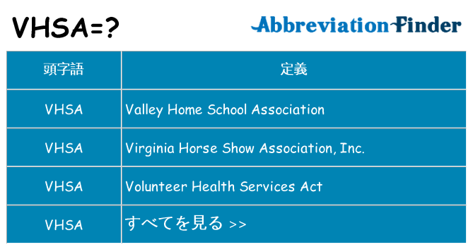 vhsa は何の略します。