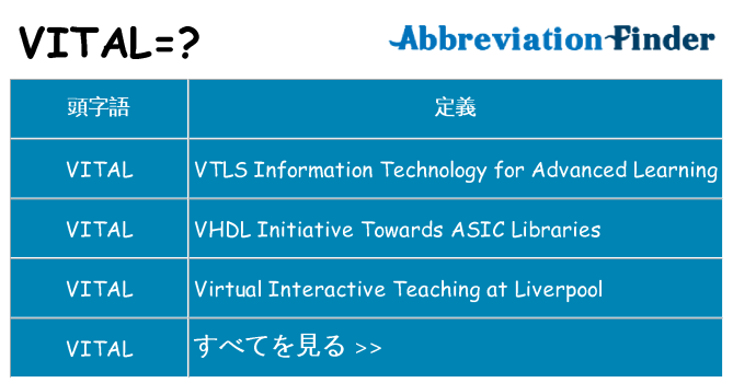vital は何の略します。