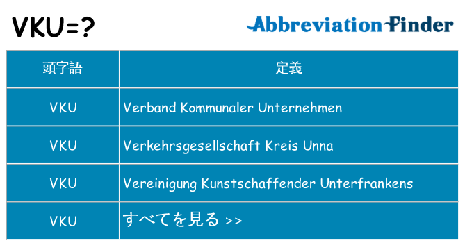 vku は何の略します。