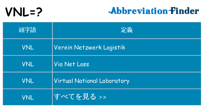 vnl は何の略します。