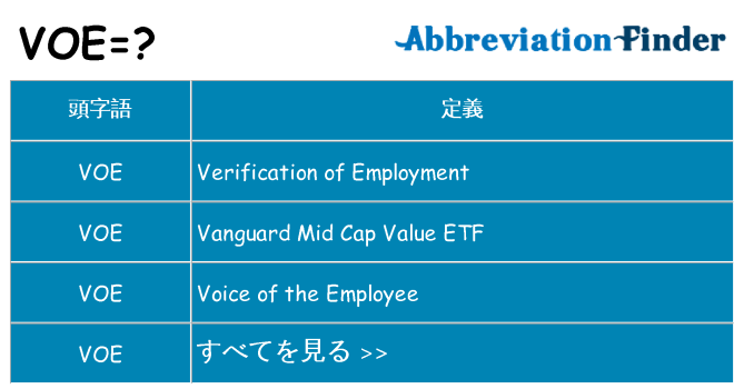voe は何の略します。