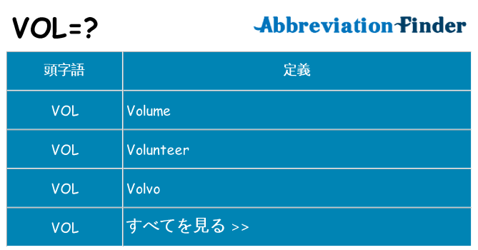 vol は何の略します。