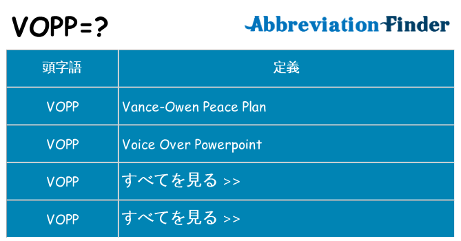 vopp は何の略します。