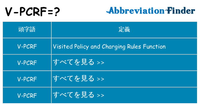 v-pcrf は何の略します。