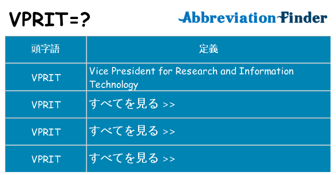 vprit は何の略します。