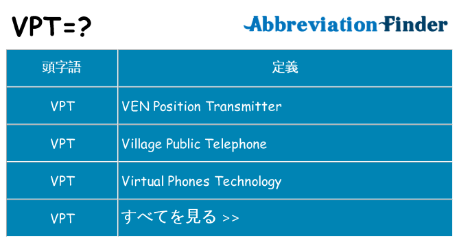 vpt は何の略します。