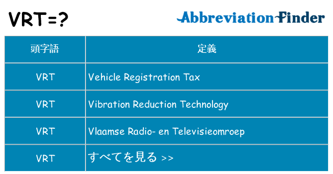 vrt は何の略します。