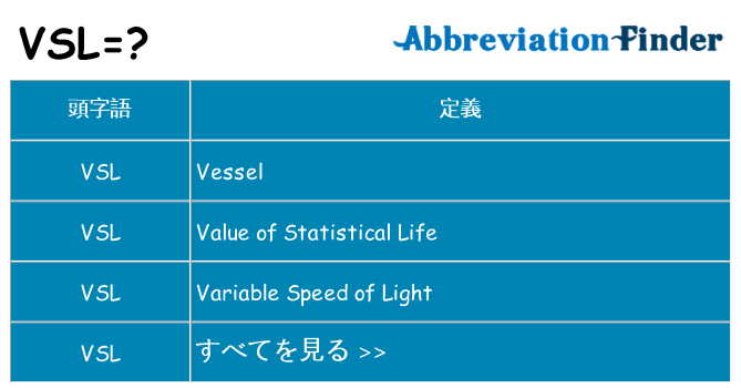 vsl は何の略します。