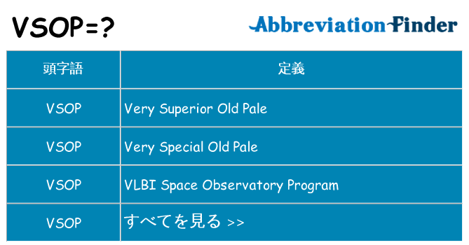 vsop は何の略します。