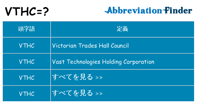 vthc は何の略します。