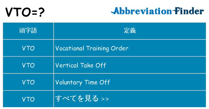 vto は何の略します。