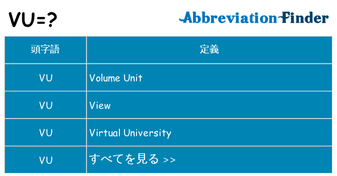 vu は何の略します。